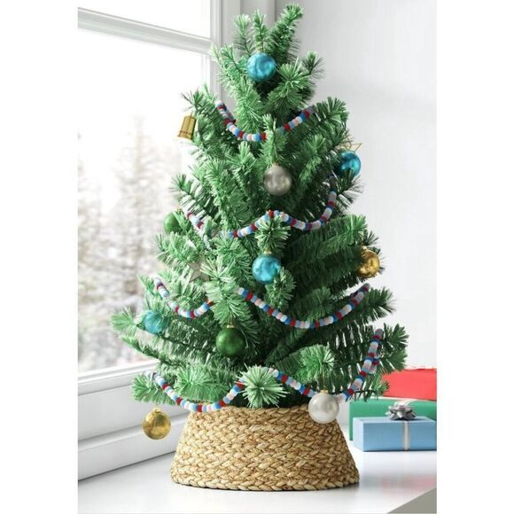 Target 4' Colorful Pom Poms Mini Christmas Tree Garland Blue/Red Wondershop™ - Picture 3 of 5